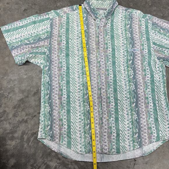 Vintage 90s Gotcha Sport Hawaiian Aloha Shirt Mens XL Tribal Print Surfer Beach - Picture 8 of 8